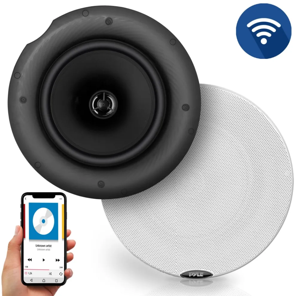 6.5" Bluetooth Ceiling/Wall Speakers 300W Dual Cone & Tweeter White