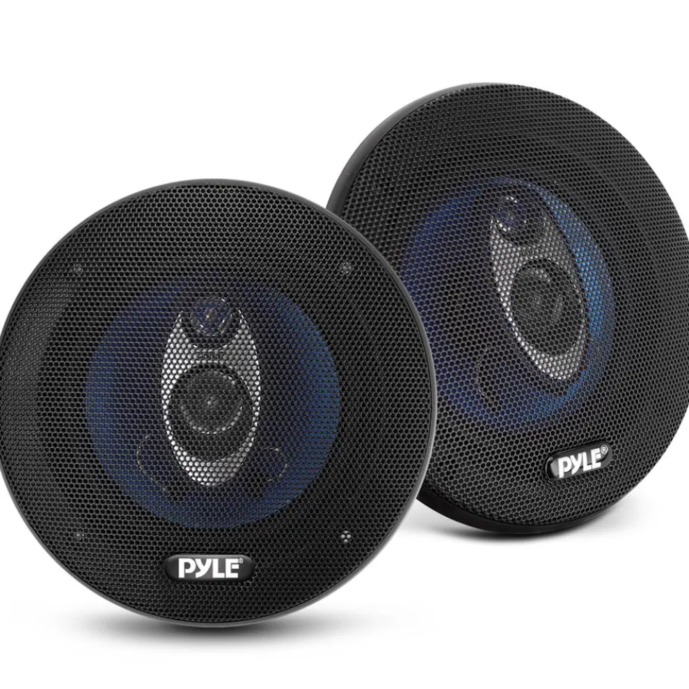 5.25" Car Speakers Pair, 200W, Blue Poly Cone, Butyl Rubber Surround