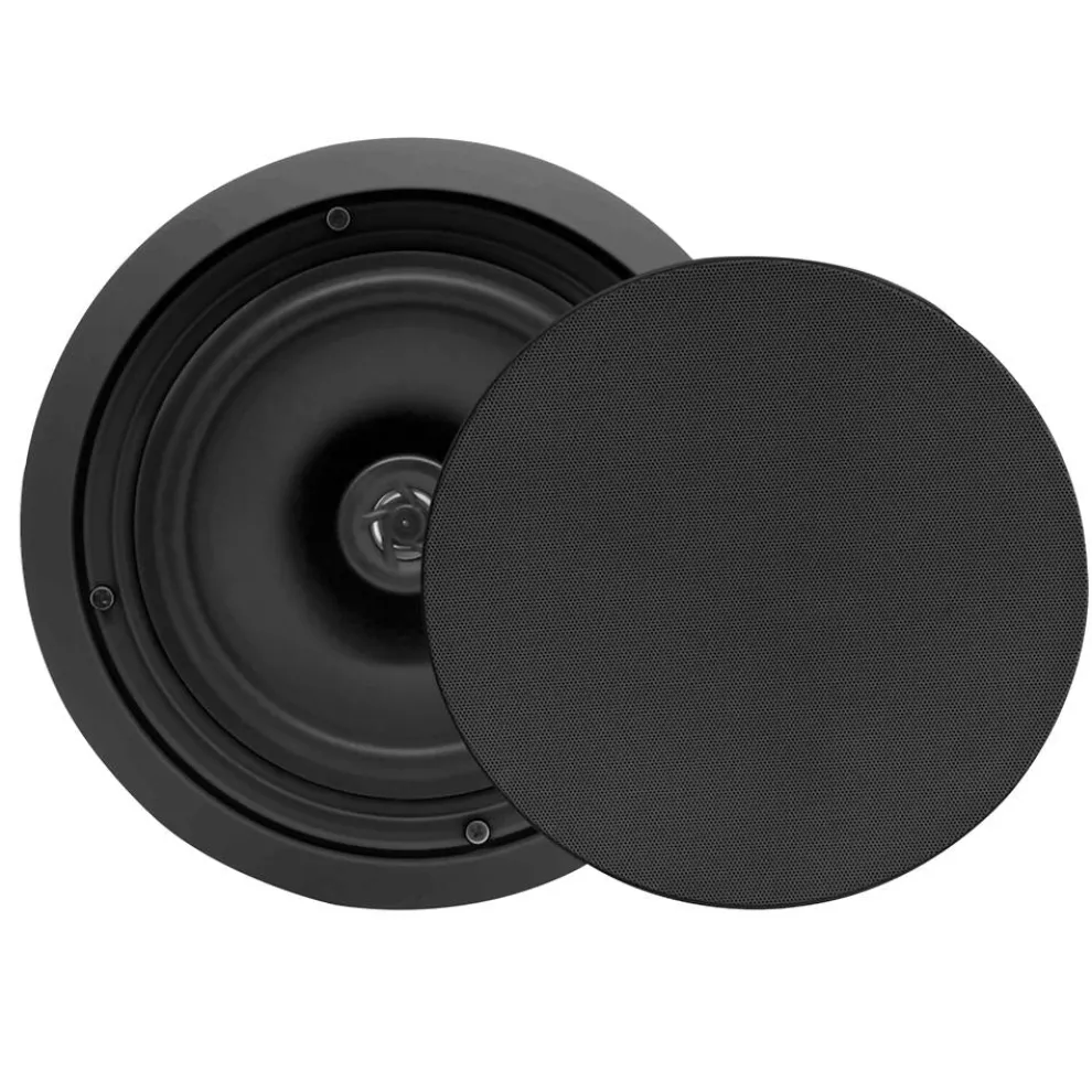 8" Ceiling Speakers Pair, Easy Install, 250W, Flush Mount
