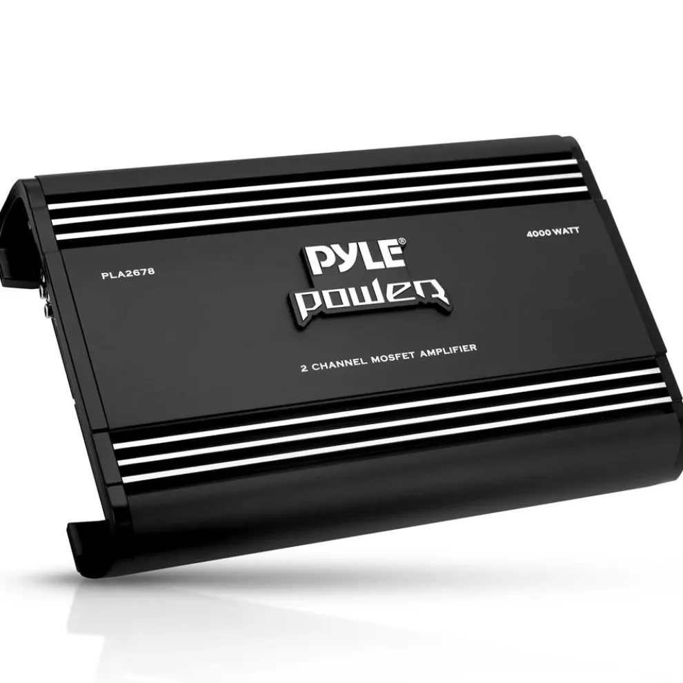 2 Channel Car Amplifier 4000W High Power MOSFET Silver RCA Inputs