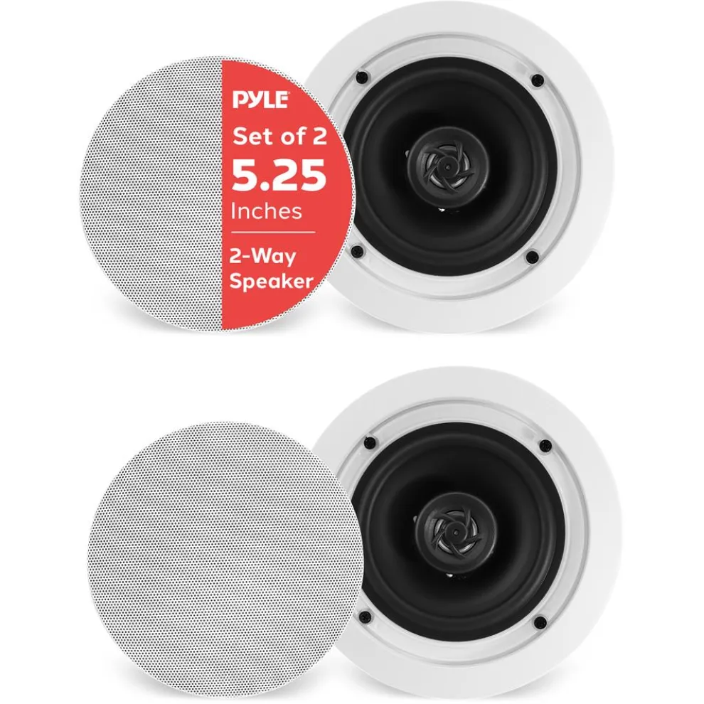 5.25" In-Wall Ceiling Speakers 150W Polypropylene Cone White