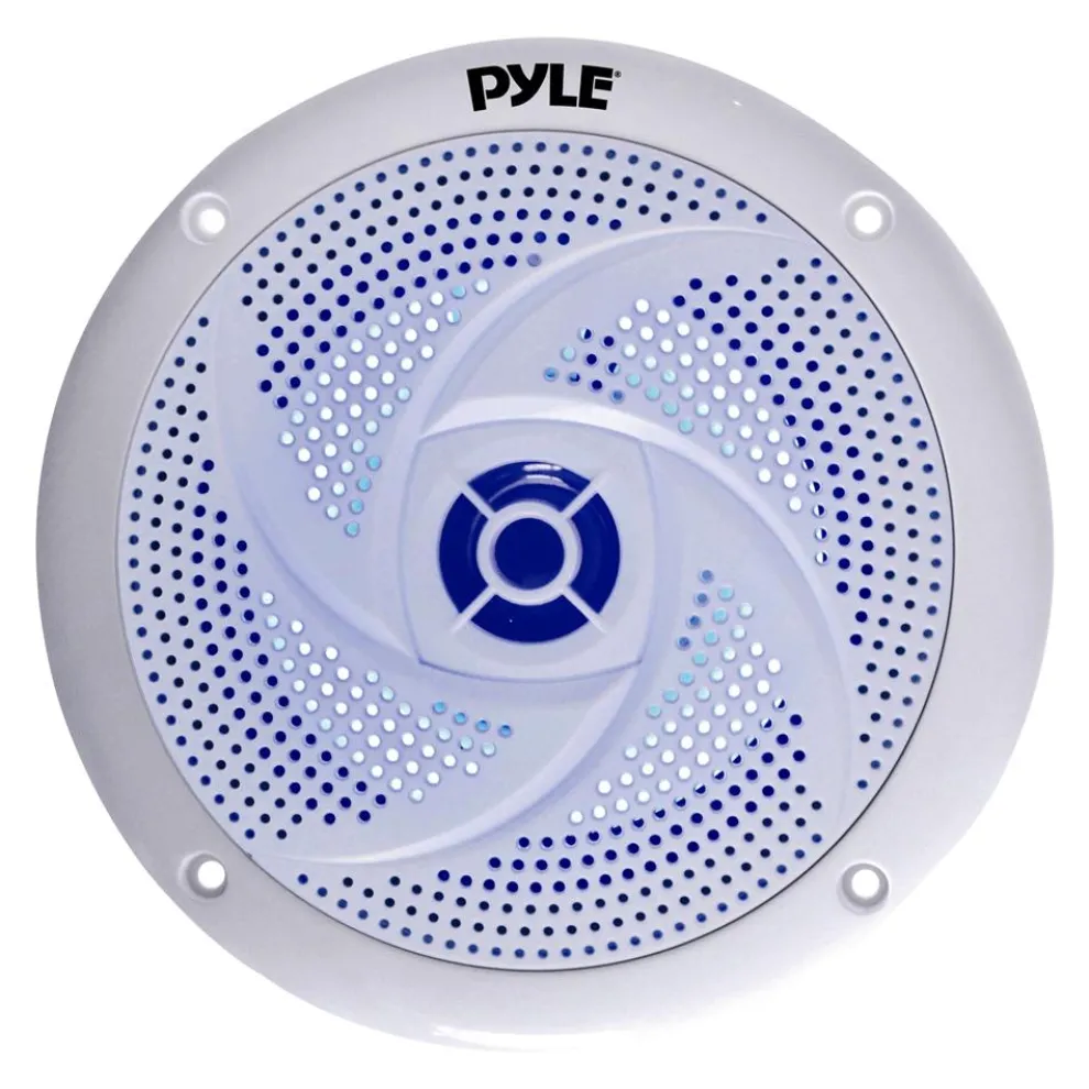 8" Marine Speakers, Waterproof, 160W, Blue LED, White