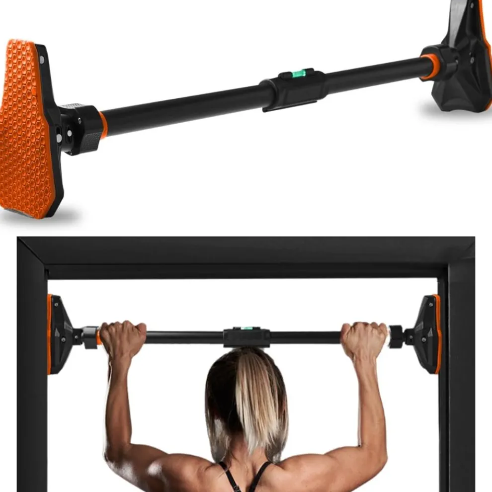 Adjustable Pull-Up Bar, No-Screw, Steel, Non-Slip, 43-62"