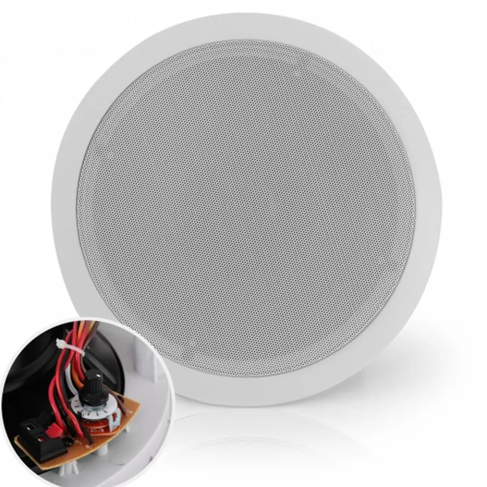 Ceiling/Wall Speaker 600W 2-Way Stereo, Flush Mount, White