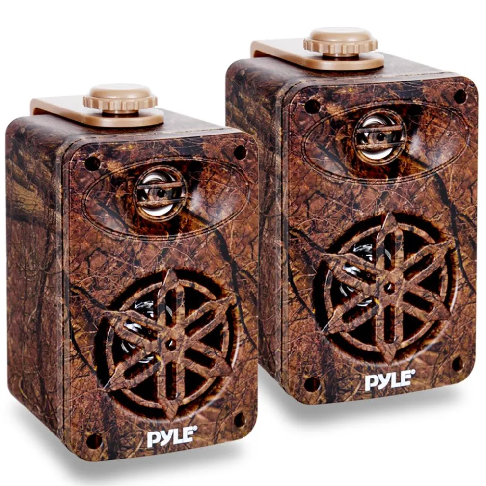 Dual Waterproof Outdoor Speakers - Weatherproof 3-Way Camo Design