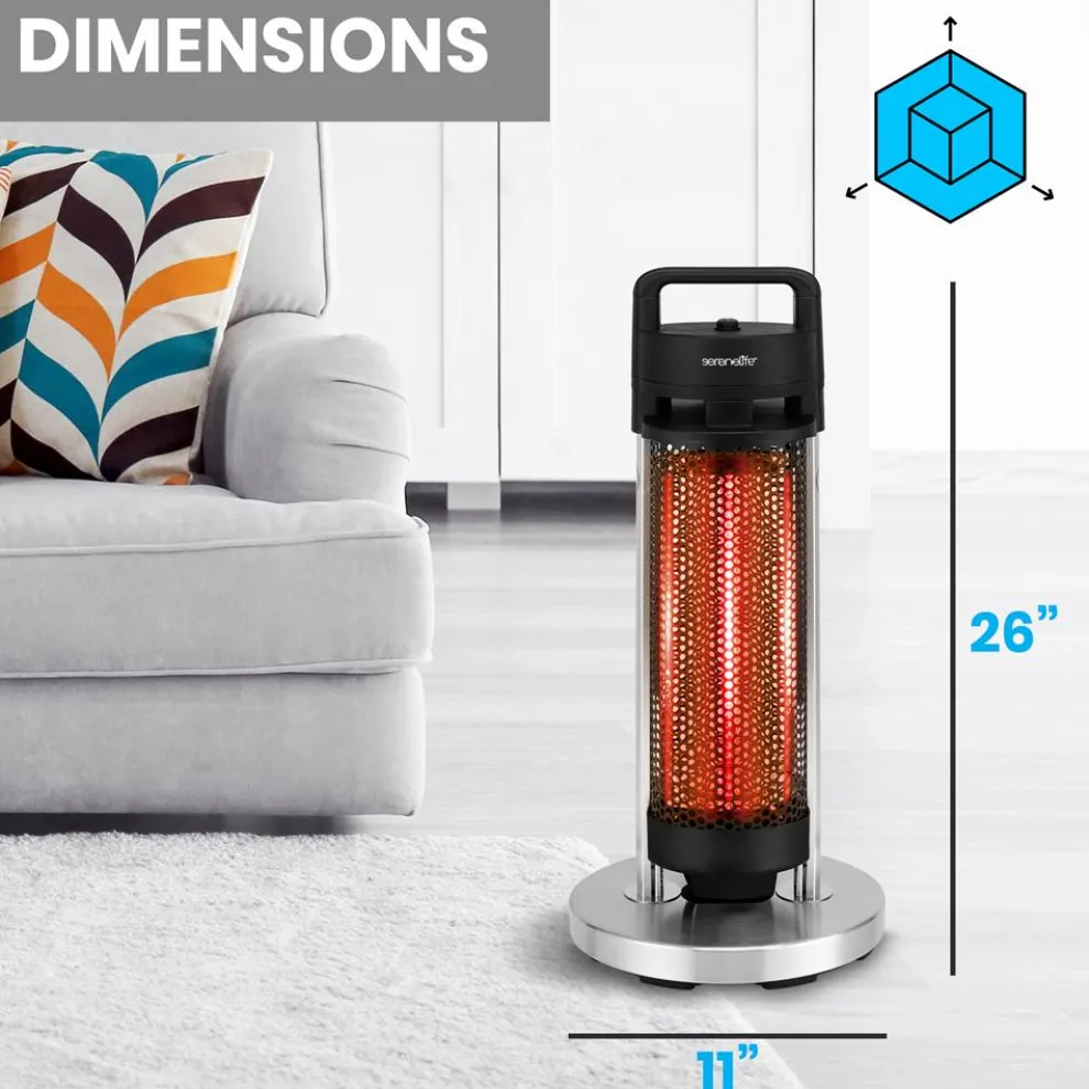 Infrared Patio Heater, Efficient Carbon Fiber, Aluminum Frame, Indoor/Outdoor