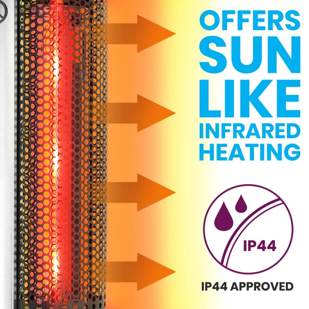 Infrared Patio Heater, Efficient Carbon Fiber, Aluminum Frame, Indoor/Outdoor