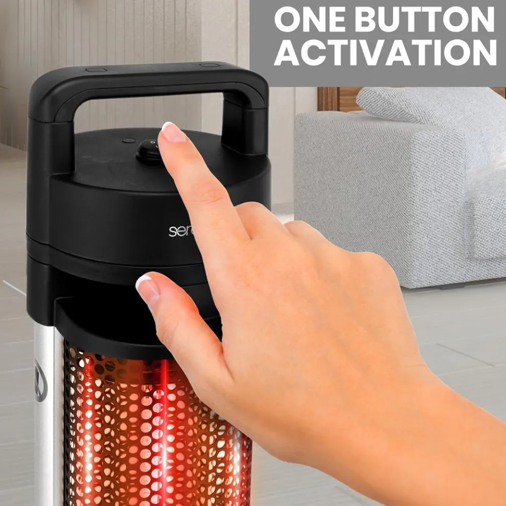 Infrared Patio Heater, Efficient Carbon Fiber, Aluminum Frame, Indoor/Outdoor