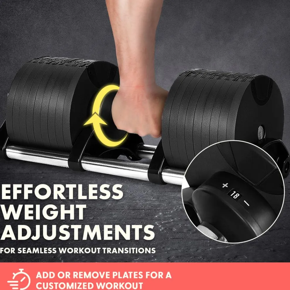 70lb Adjustable Dumbbell, Quick Change, Anti-Slip Metal Handle