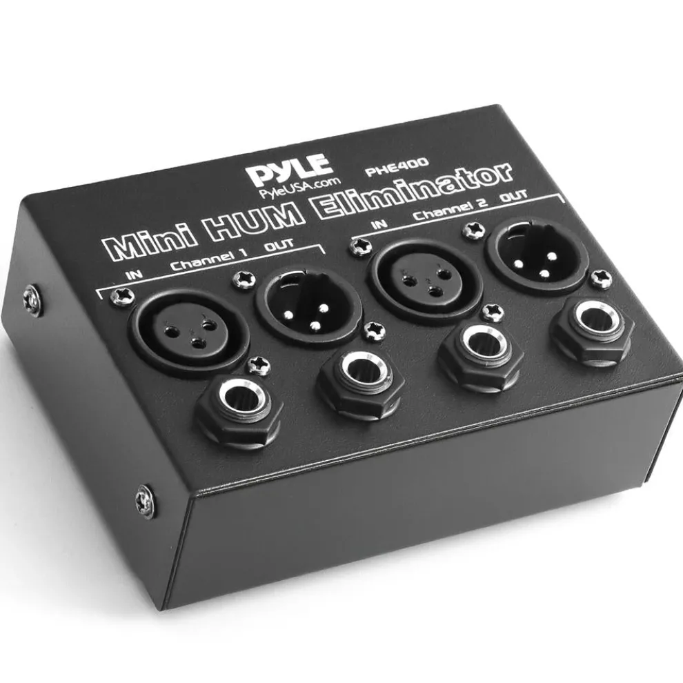Mini Hum Eliminator Box - Removes Noise - 2-Channel XLR/TRS Inputs
