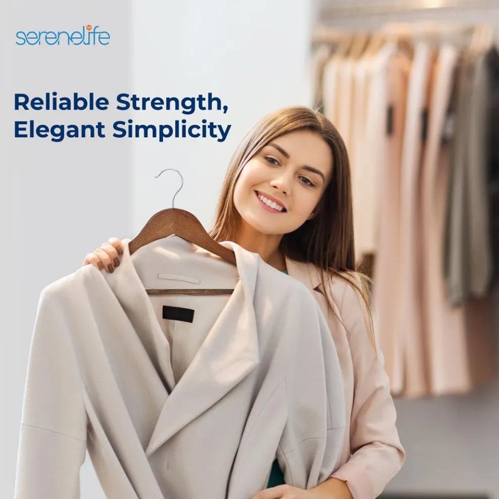 10-Pack Vintage Wooden Hangers - Space-Saving, 360¬∞ Swivel Hook