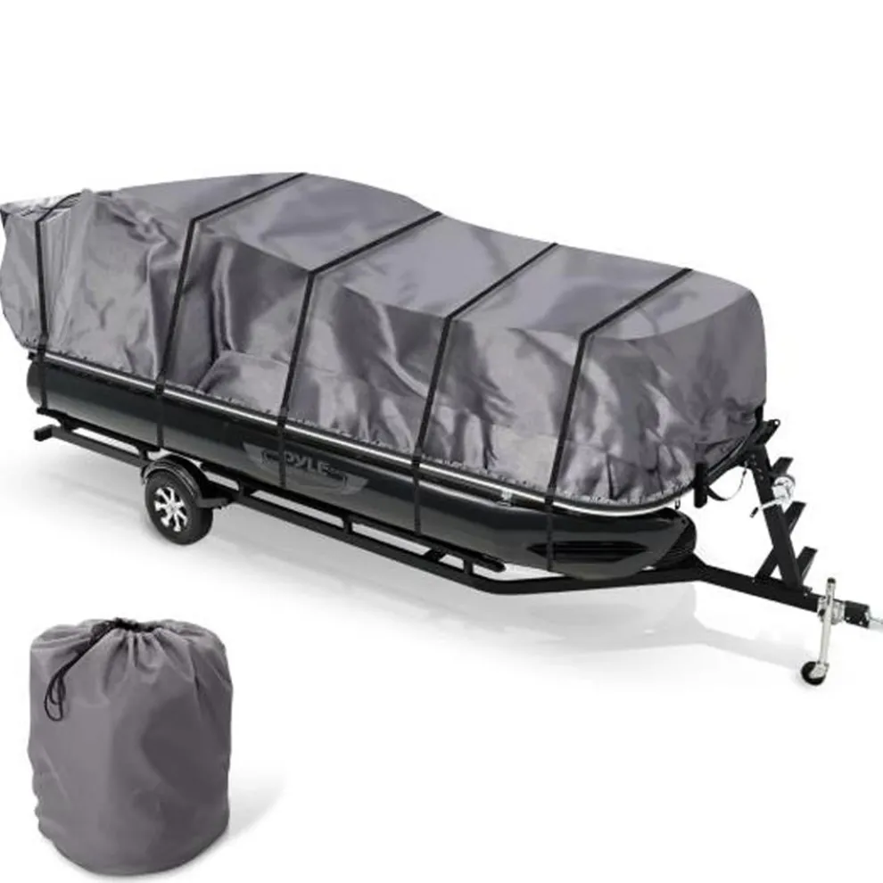 Pontoon Boat Cover, Sun Protection, Waterproof Marine Canvas, 21-24ft
