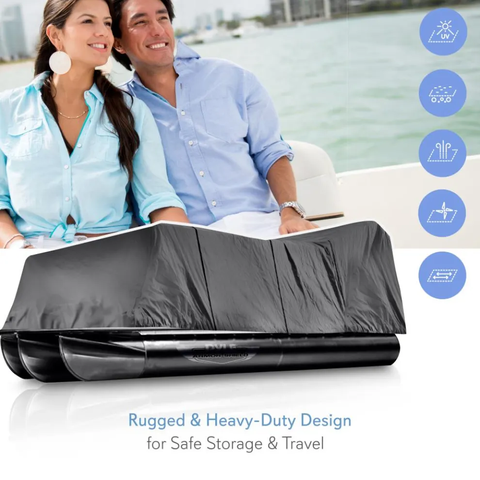 Pontoon Boat Cover, Sun Protection, Waterproof Marine Canvas, 21-24ft