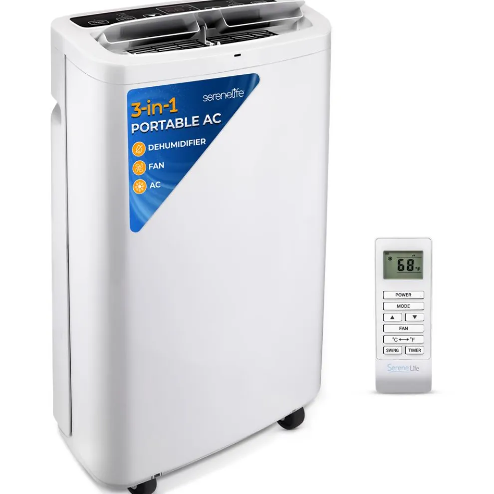 Portable Air Conditioner 14,000 BTU Efficient Cooling Dehumidifier White