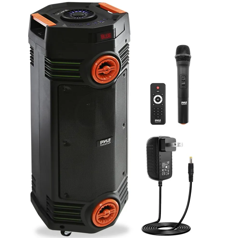 Portable Bluetooth PA Speaker 300W Rechargeable LED Lights Indoor/Outdoor