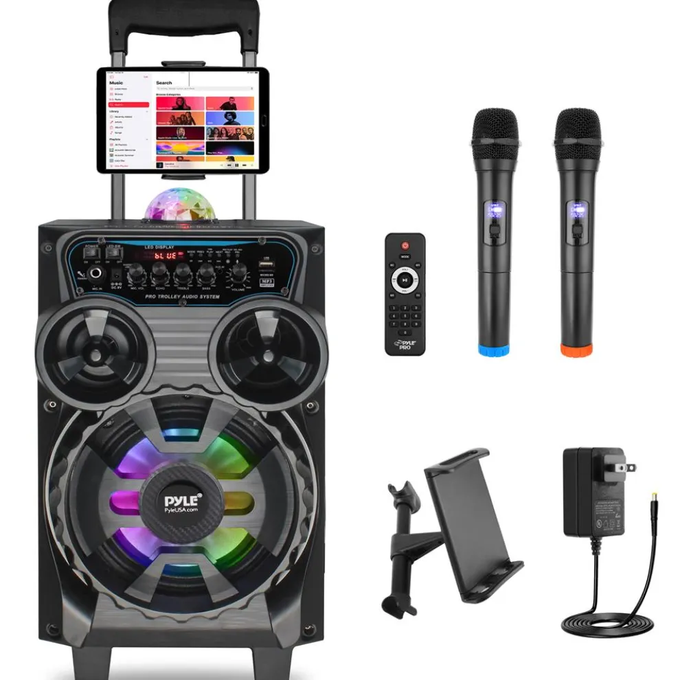 Portable Bluetooth PA Speaker 580W Rechargeable LED Party Lights