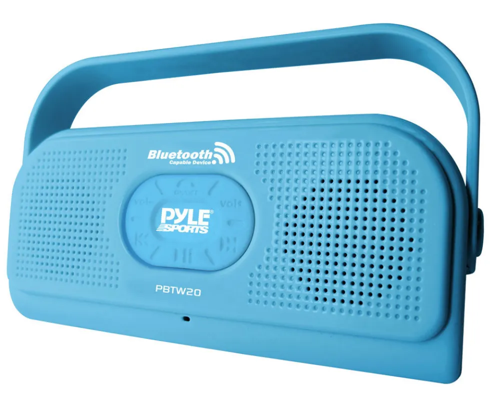 Portable Waterproof Speaker, 15hr Battery, Bluetooth, Blue