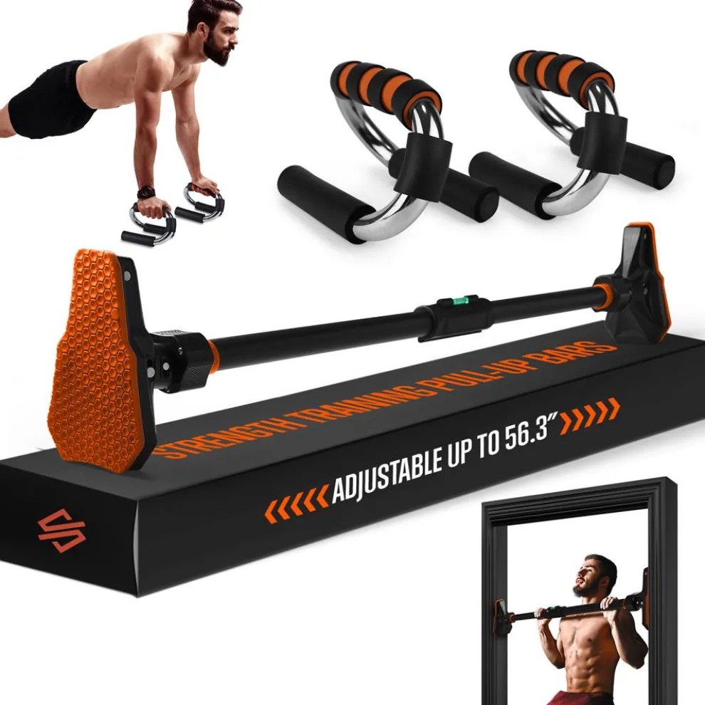 Pull-Up & Push-Up Bar Kit, Full Body Workout, Non-Slip Foam Handles