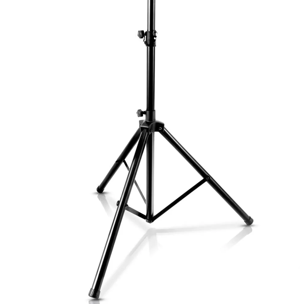 Speaker Tripod Stand, 70" Adjustable, Metal, 130 lbs Capacity, Glossy Black