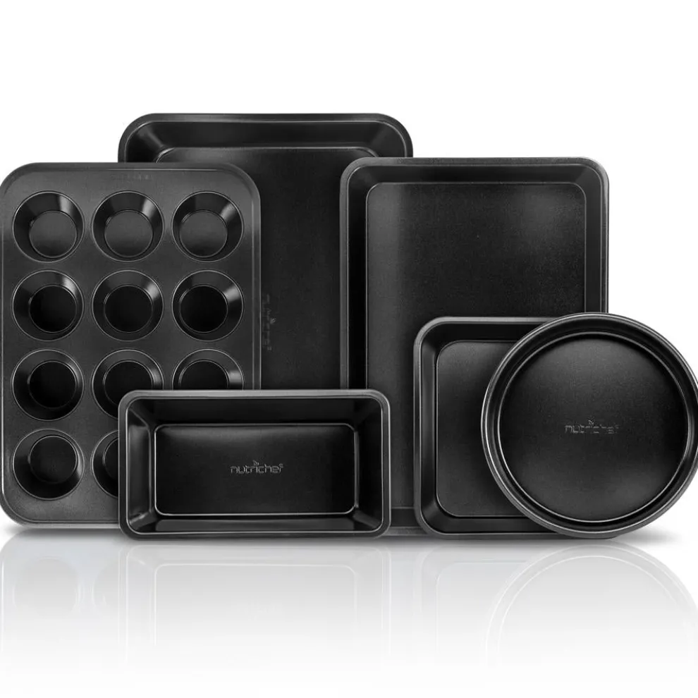 Stackable Non-Stick Bakeware Set, Easy Release Carbon Steel, Black