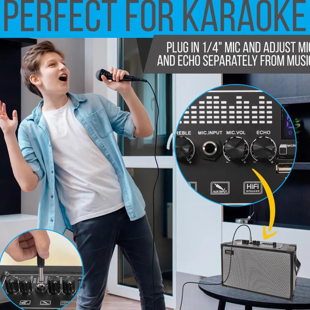 Vintage Bluetooth Speaker, 120W Bass, Rechargeable, Leather, TWS, FM Radio