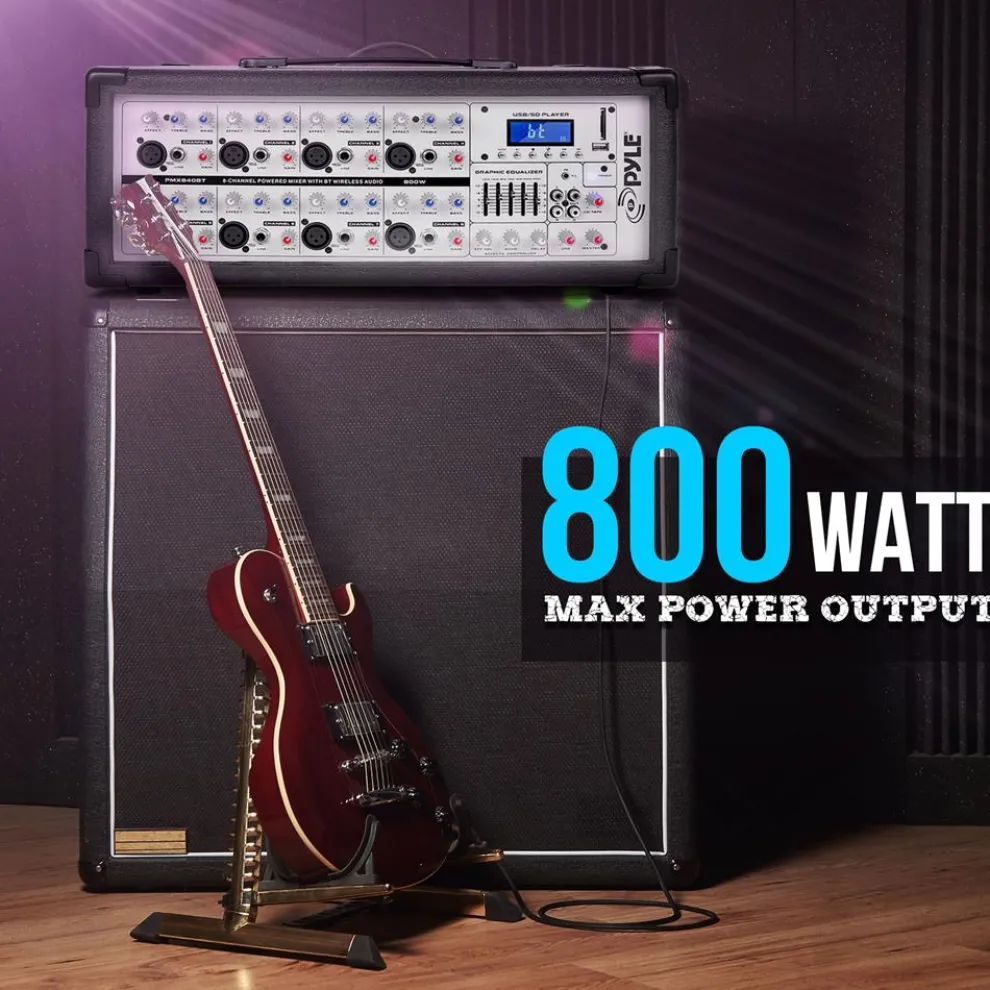800W Bluetooth Stage Mixer - Pro Audio Sound, MP3/USB/SD, LCD Display
