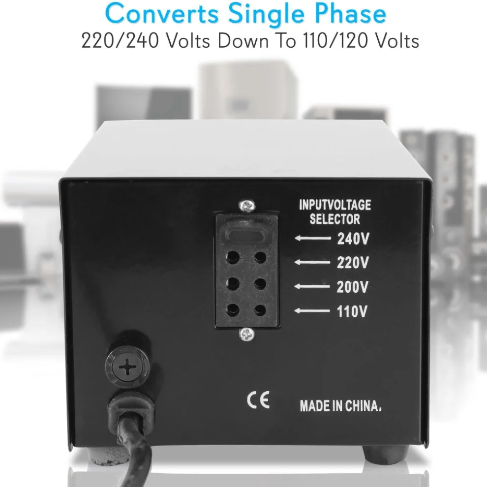500W Voltage Converter Transformer, USB Port, Metal Housing, Compact