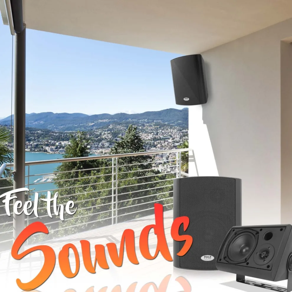 Wall Mount Speaker System - Bluetooth, 300W, 2-Way Stereo, Indoor Use
