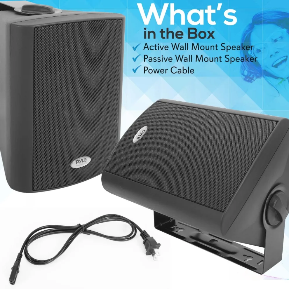 Wall Mount Speaker System - Bluetooth, 300W, 2-Way Stereo, Indoor Use