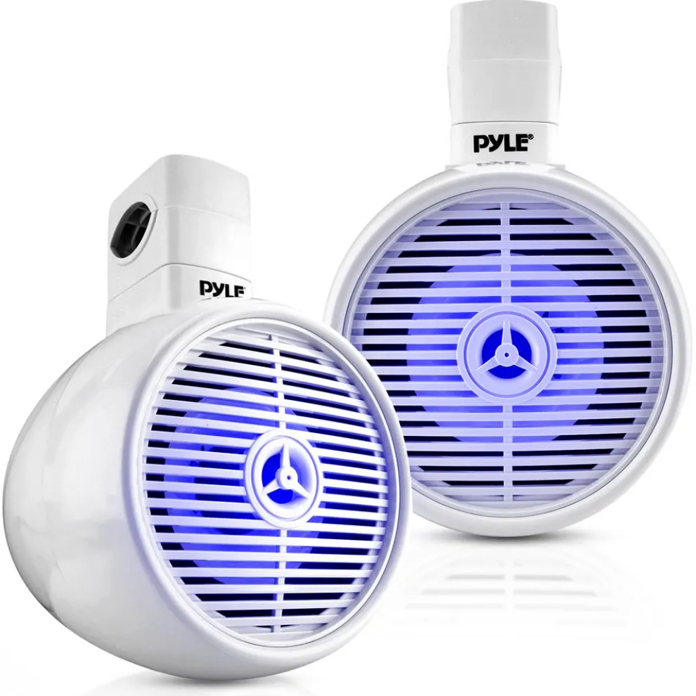 Waterproof Bluetooth Marine Speakers 300W LED Lights White