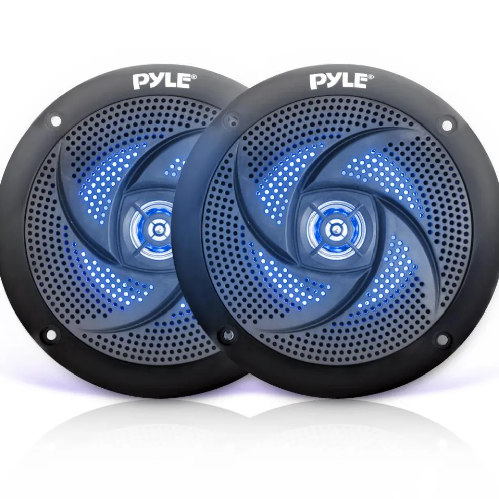 Waterproof Marine Speakers 100W LED Lights Low-Profile Slim Style