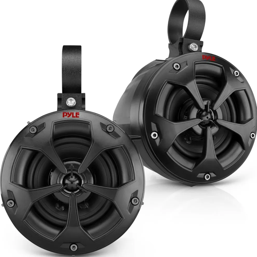 2-Way Waterproof Off-Road Speakers 800W Marine Grade, 4" Woofer, Black