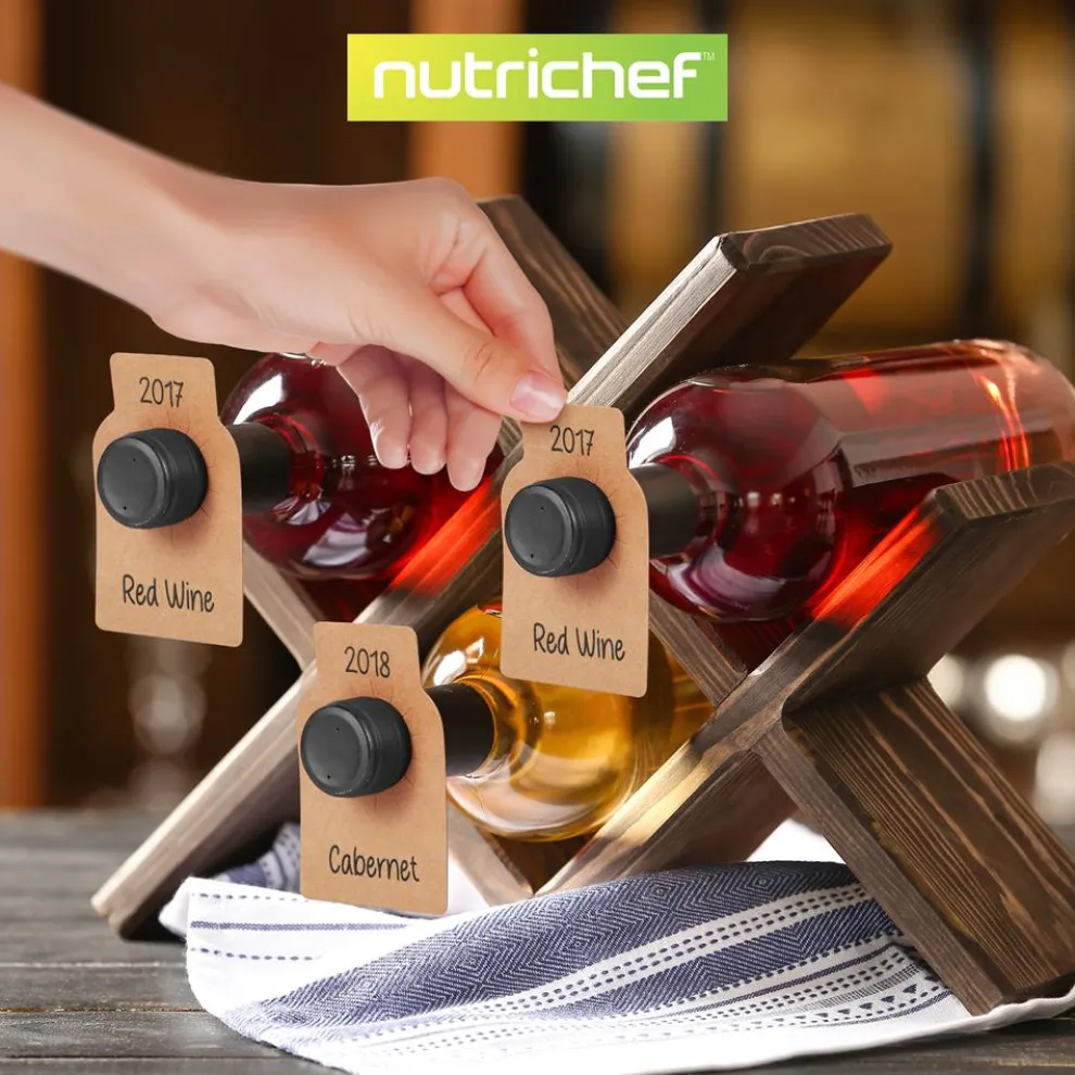 Wine Bottle Tags, Customizable Brown Paper, 200 Pcs for Cellar Collection