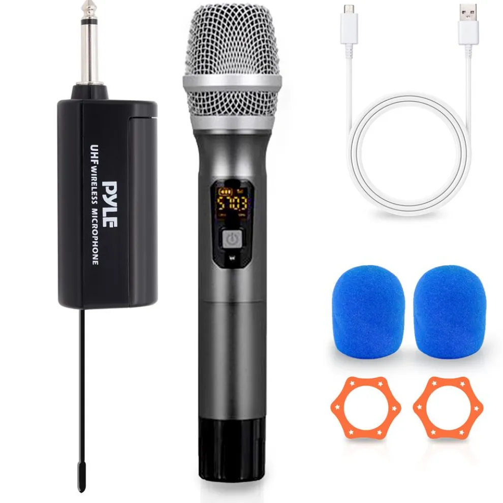 Wireless Mic System - Distortion-Free, UHF Design, Portable